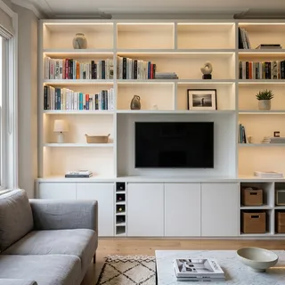 Bespoke alcove shelving